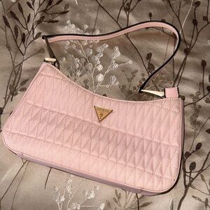 Guess Light Pink Quilted Shoulder Bag